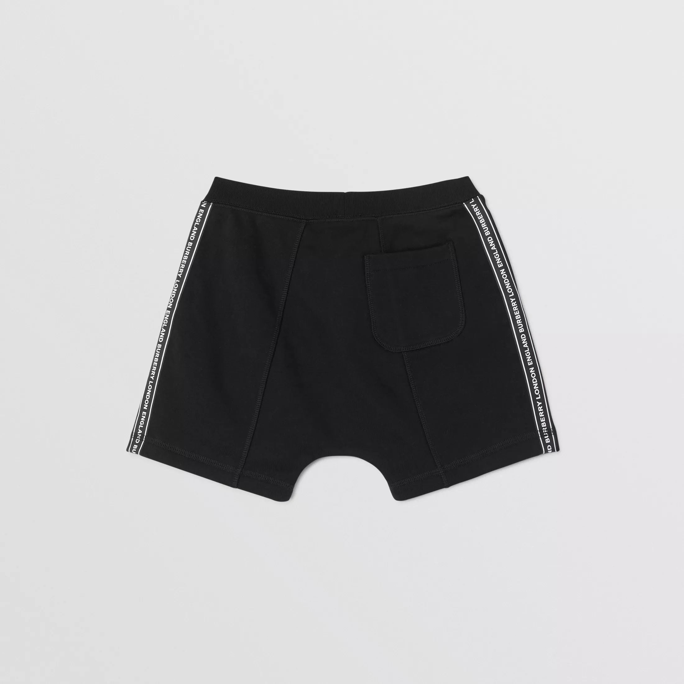 Boys Black Logo Cotton Shorts