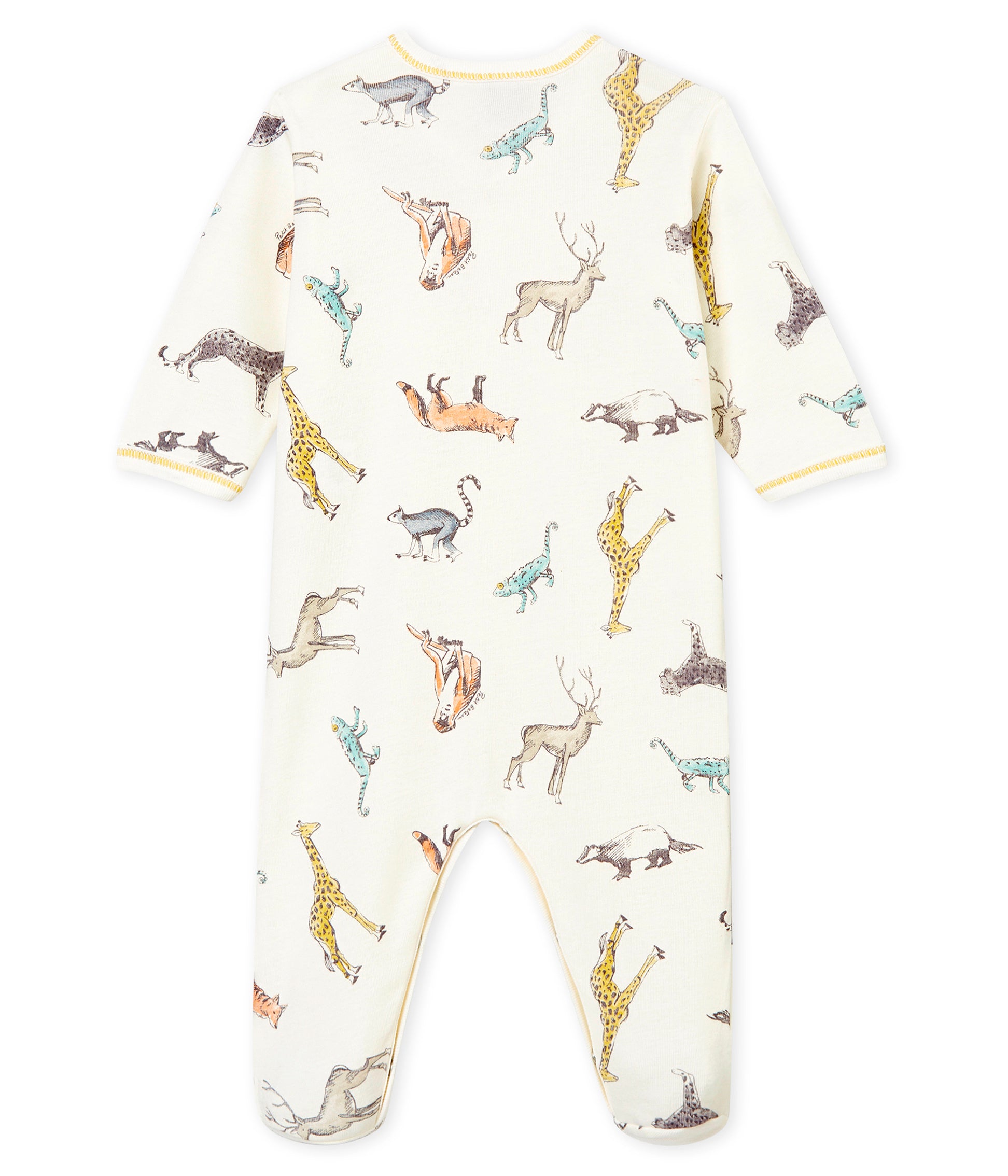 Boys White Printed Babysuit