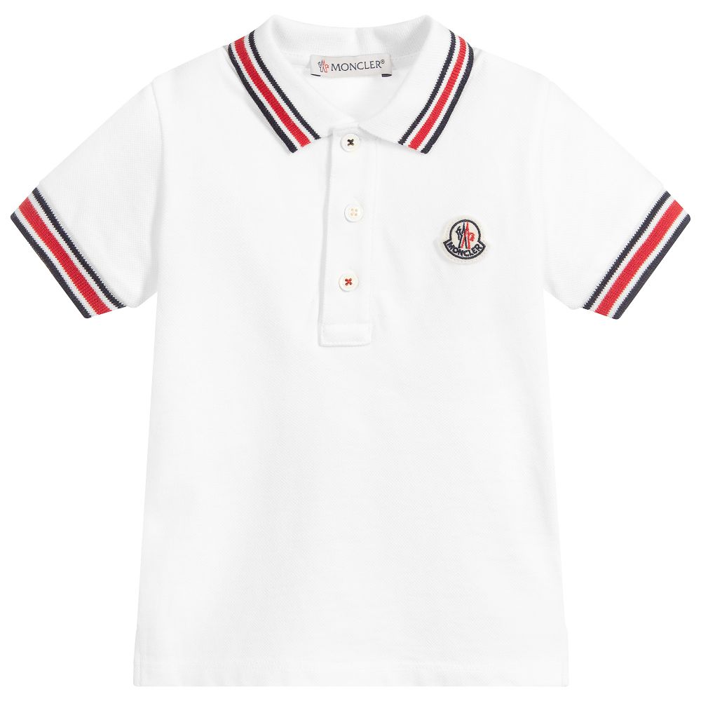 Baby Boys White Cotton Polo Shirt