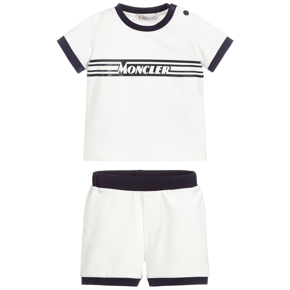 Baby Boys White Logo Cotton Set