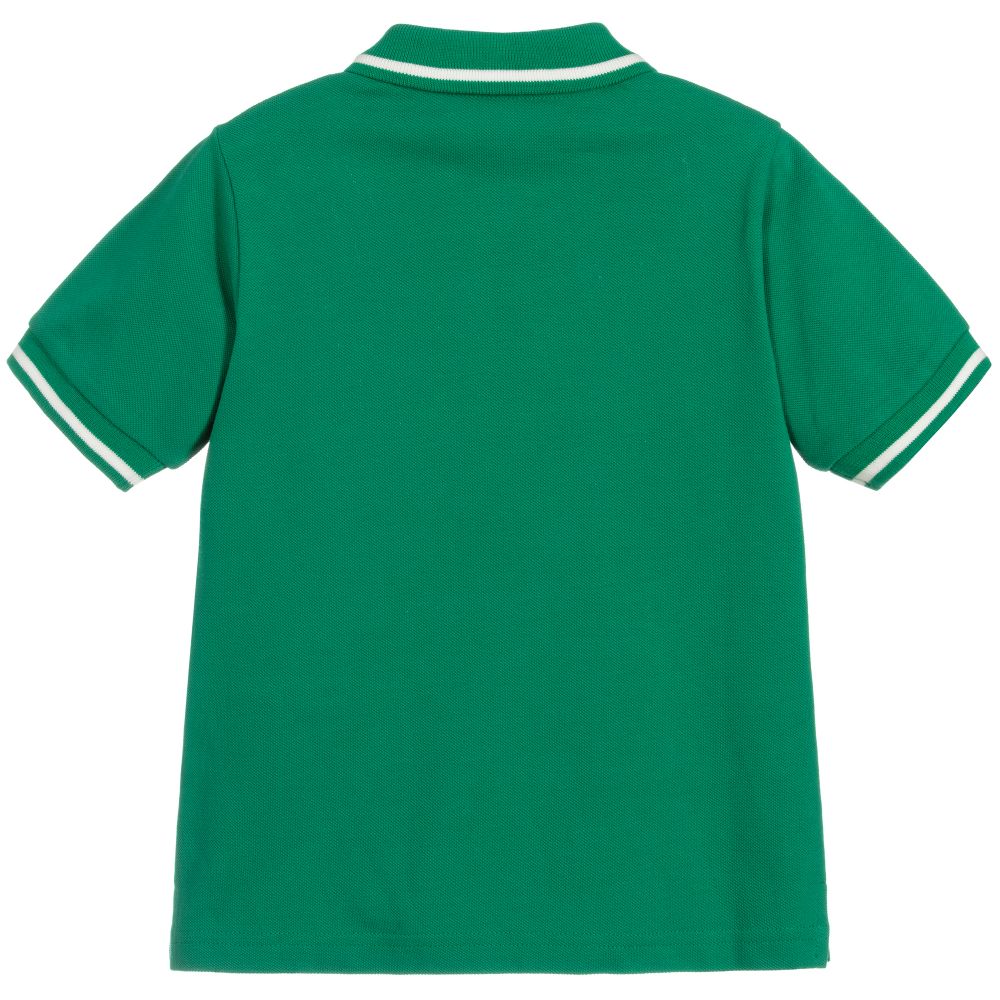 Boys Green Cotton Polo Shirt