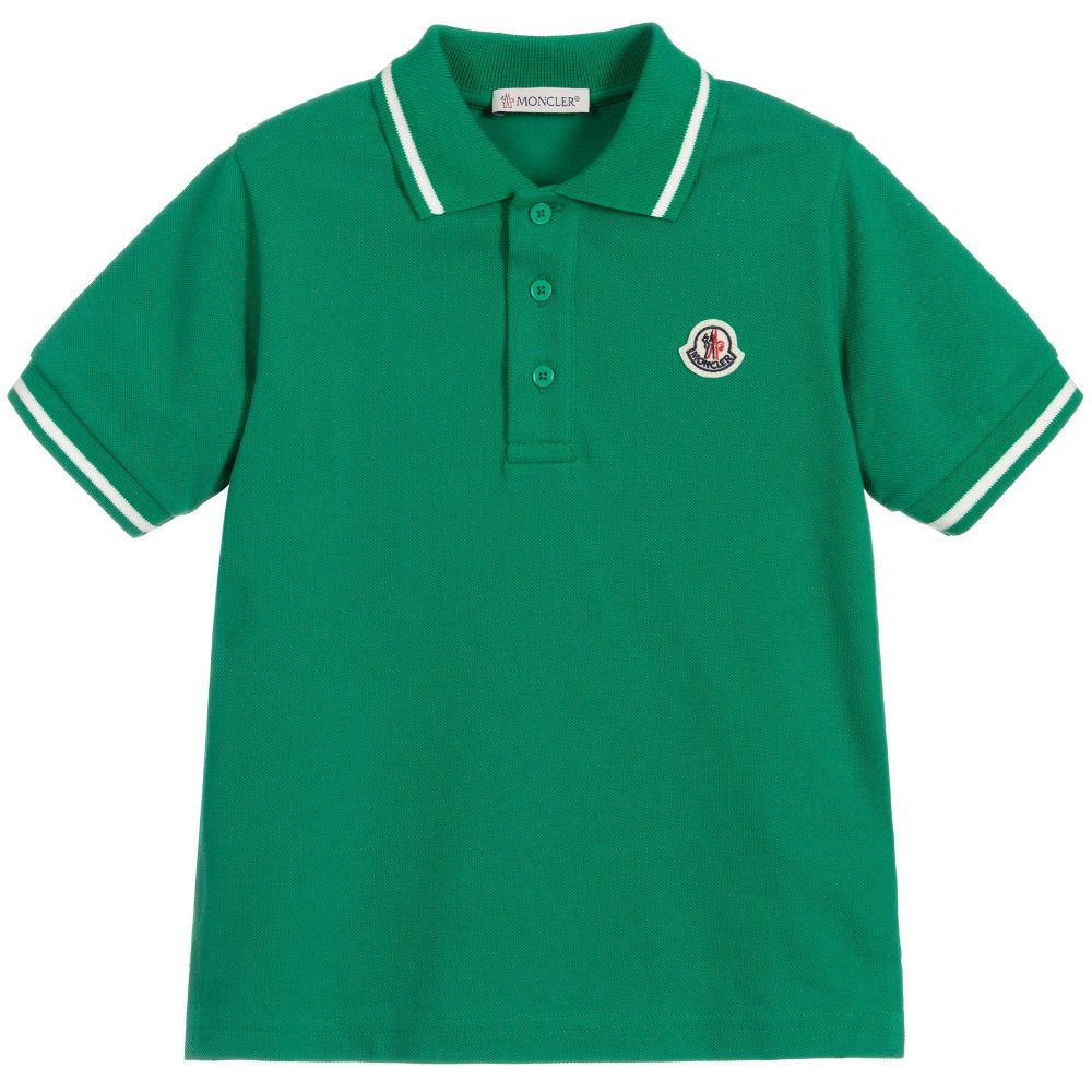 Boys Green Cotton Polo Shirt