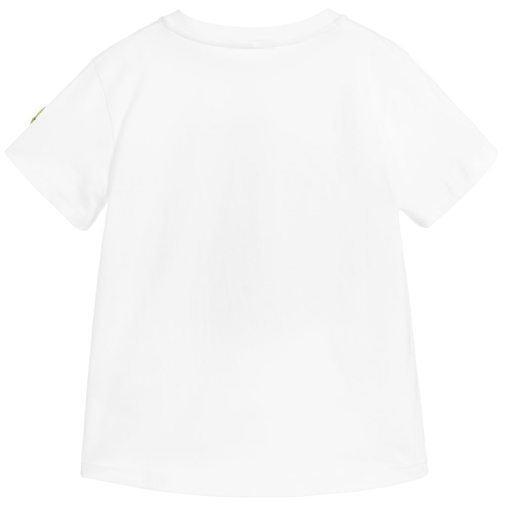 Boys White Logo Cotton T-shirt