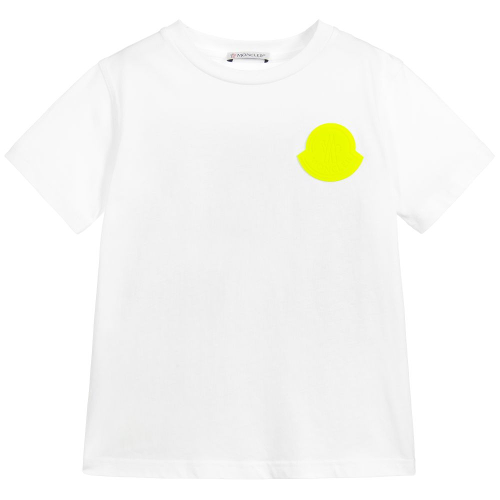 Boys White Logo Cotton T-shirt