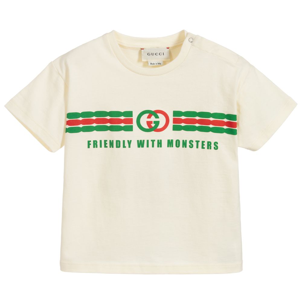 Baby Boys White Logo Cotton T-shirt