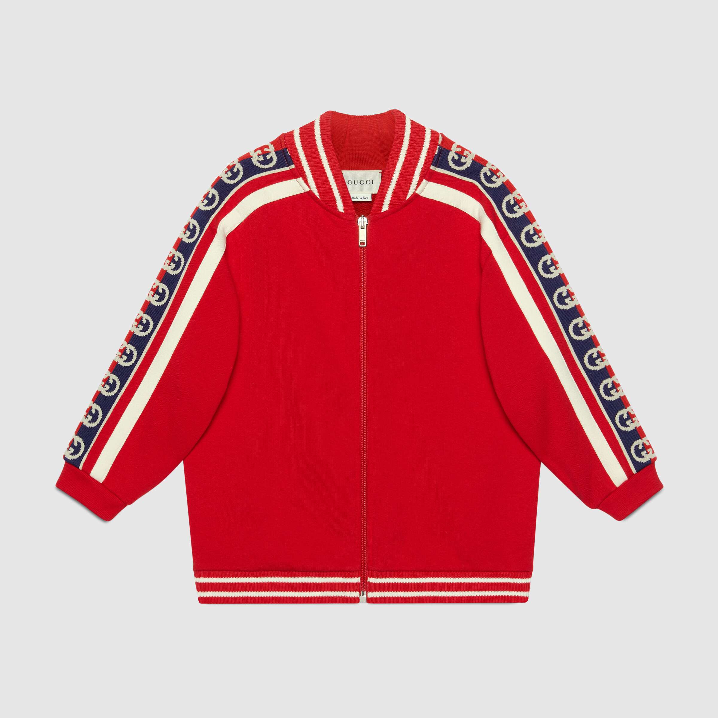 Boys Red Logo Zip-up Top