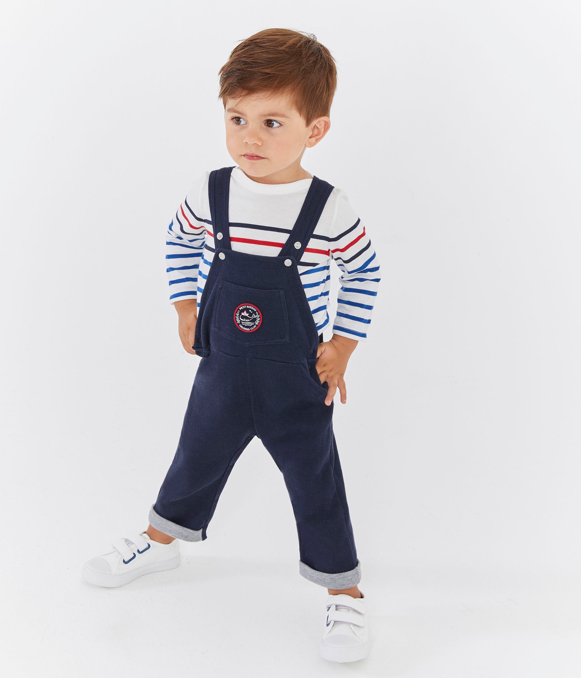 Baby Boys White & Blue Stripes T-shirt