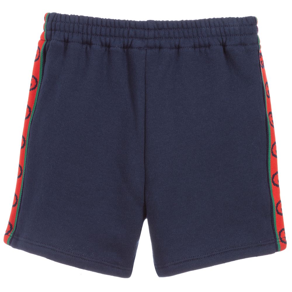 Baby Boys Blue GG Cotton Shorts