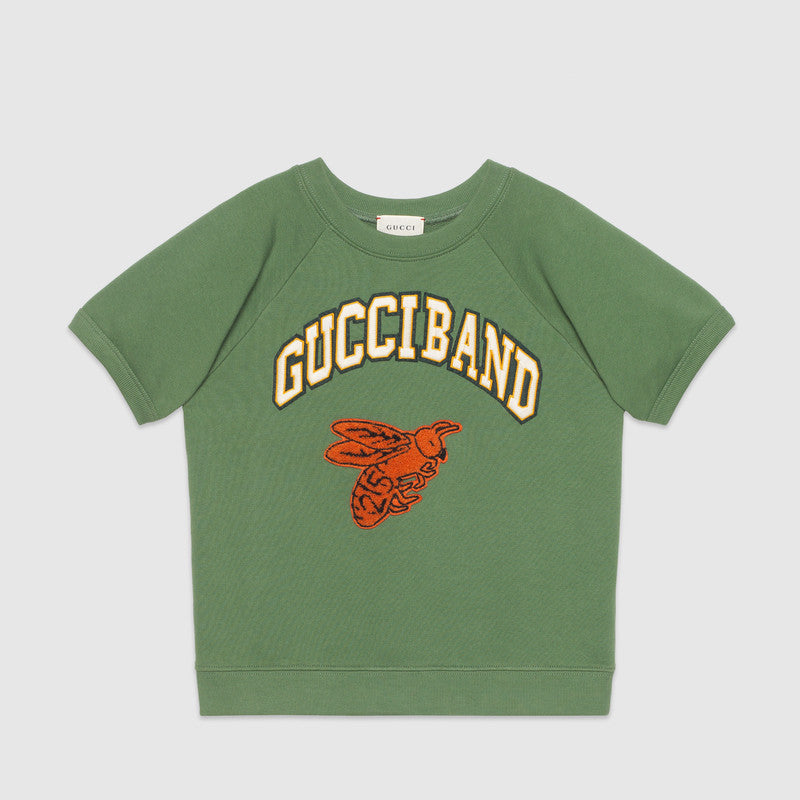 Boys Green Logo Cotton Sweatshirt