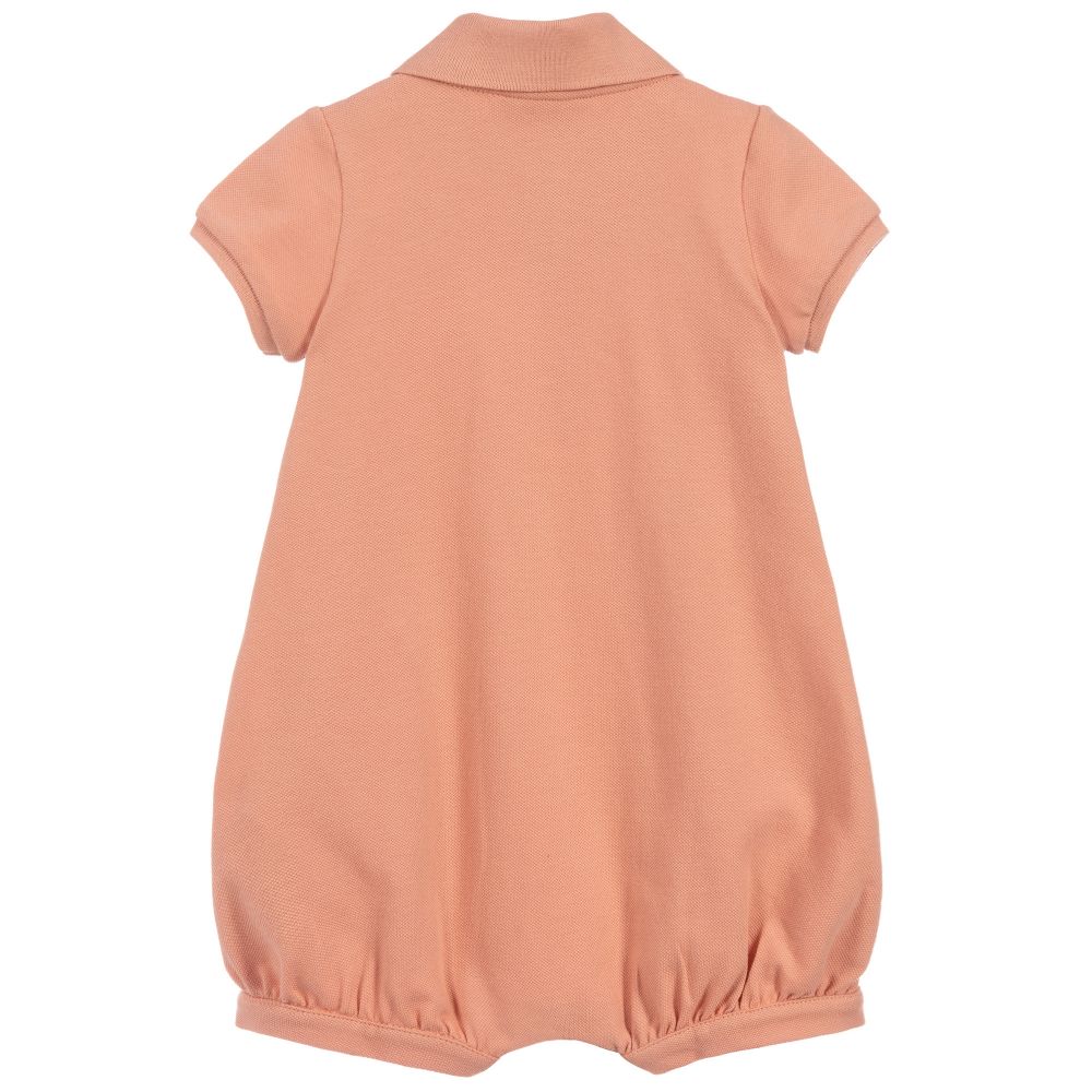 Baby Boys Peach Cotton Babysuit