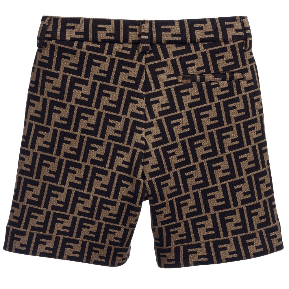 Boys Brown FF Logo Shorts