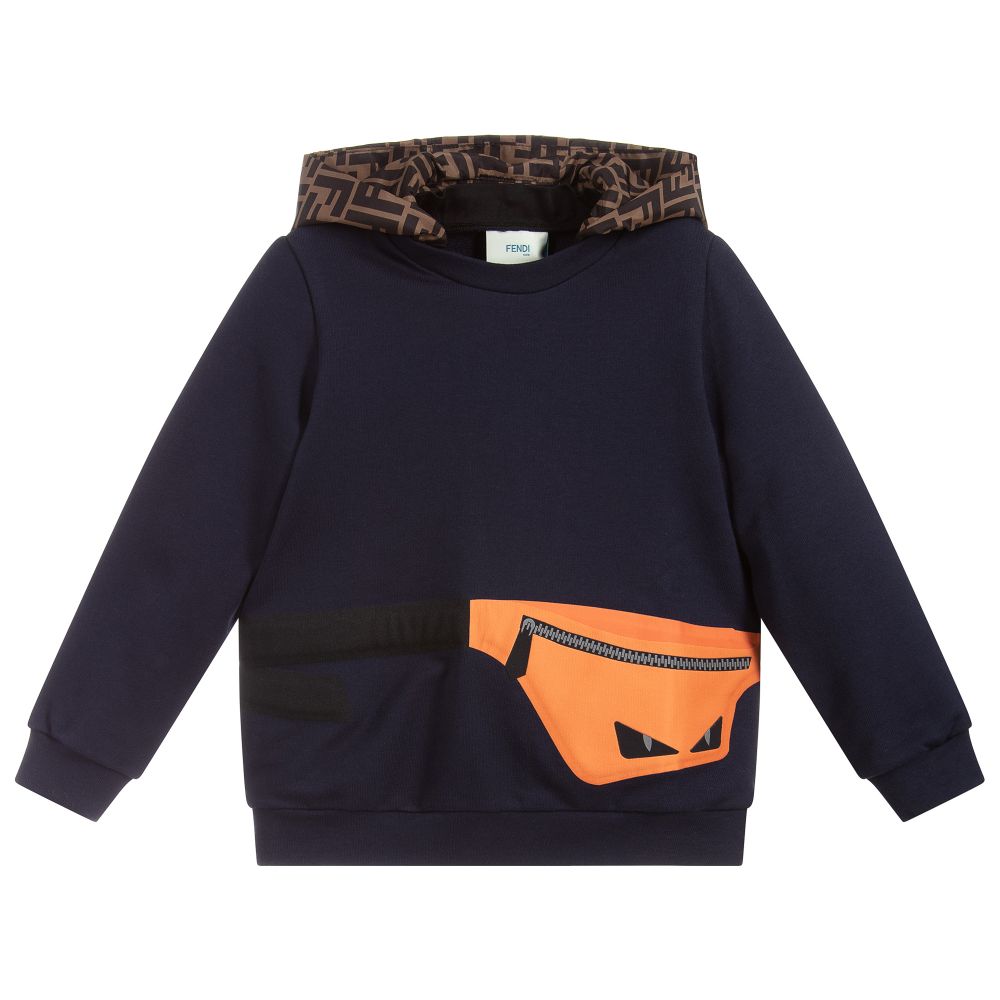 Boys Navy Pattern Cotton Sweatshirt