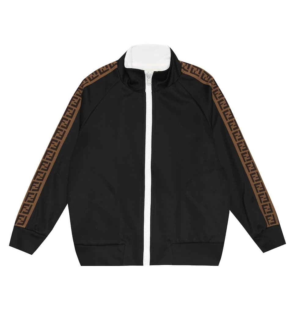 Boys Girls Black Zip-up Top