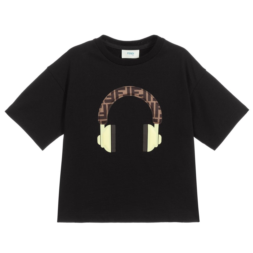 Boys & Girls Black Cotton T-shirt