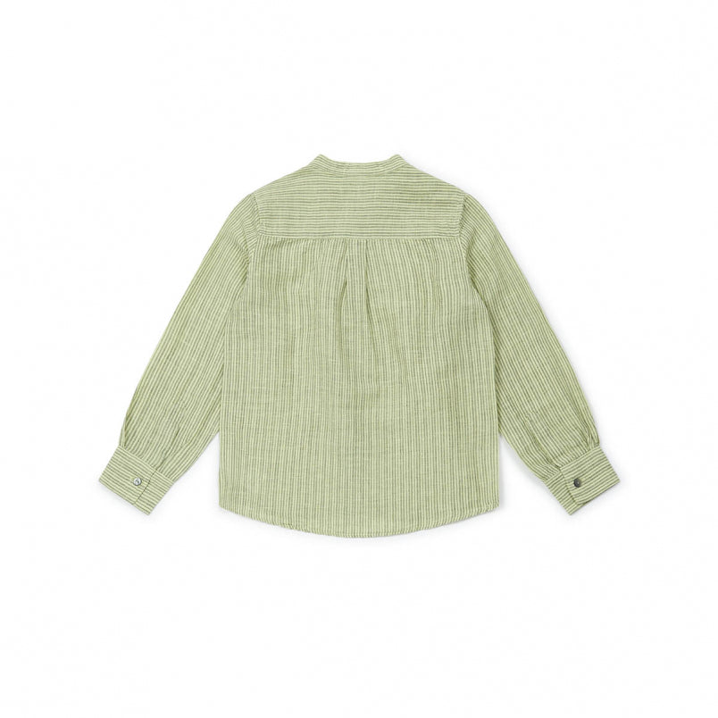 Boys Green Striped Shirt