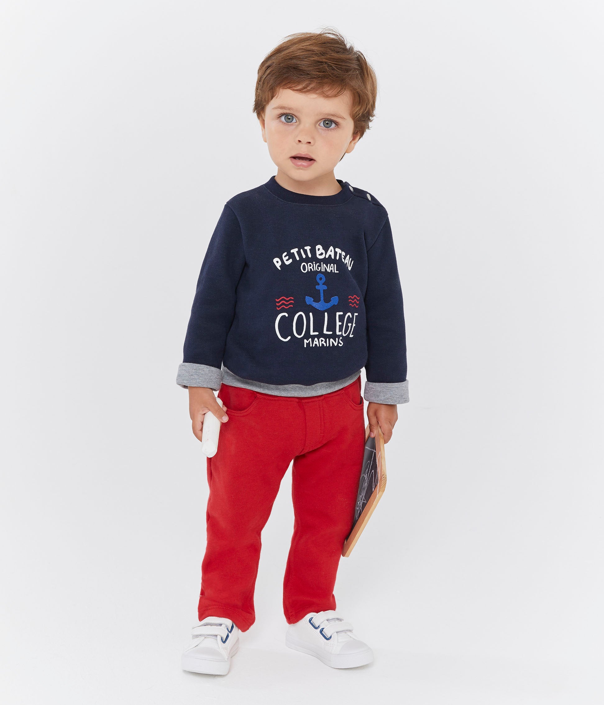 Baby Boys Red Cotton Trousers