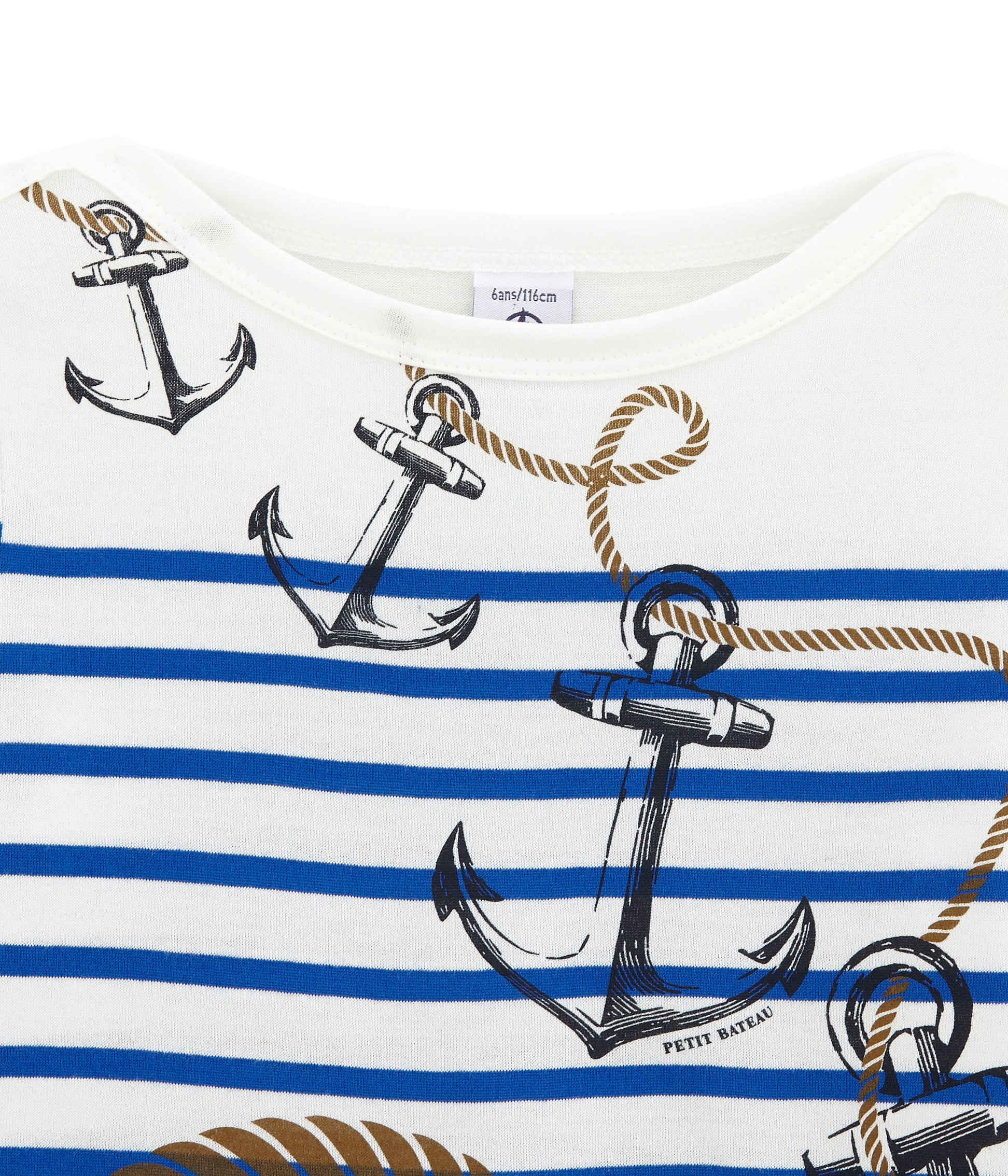 Boys White & Blue Stripes T-shirt