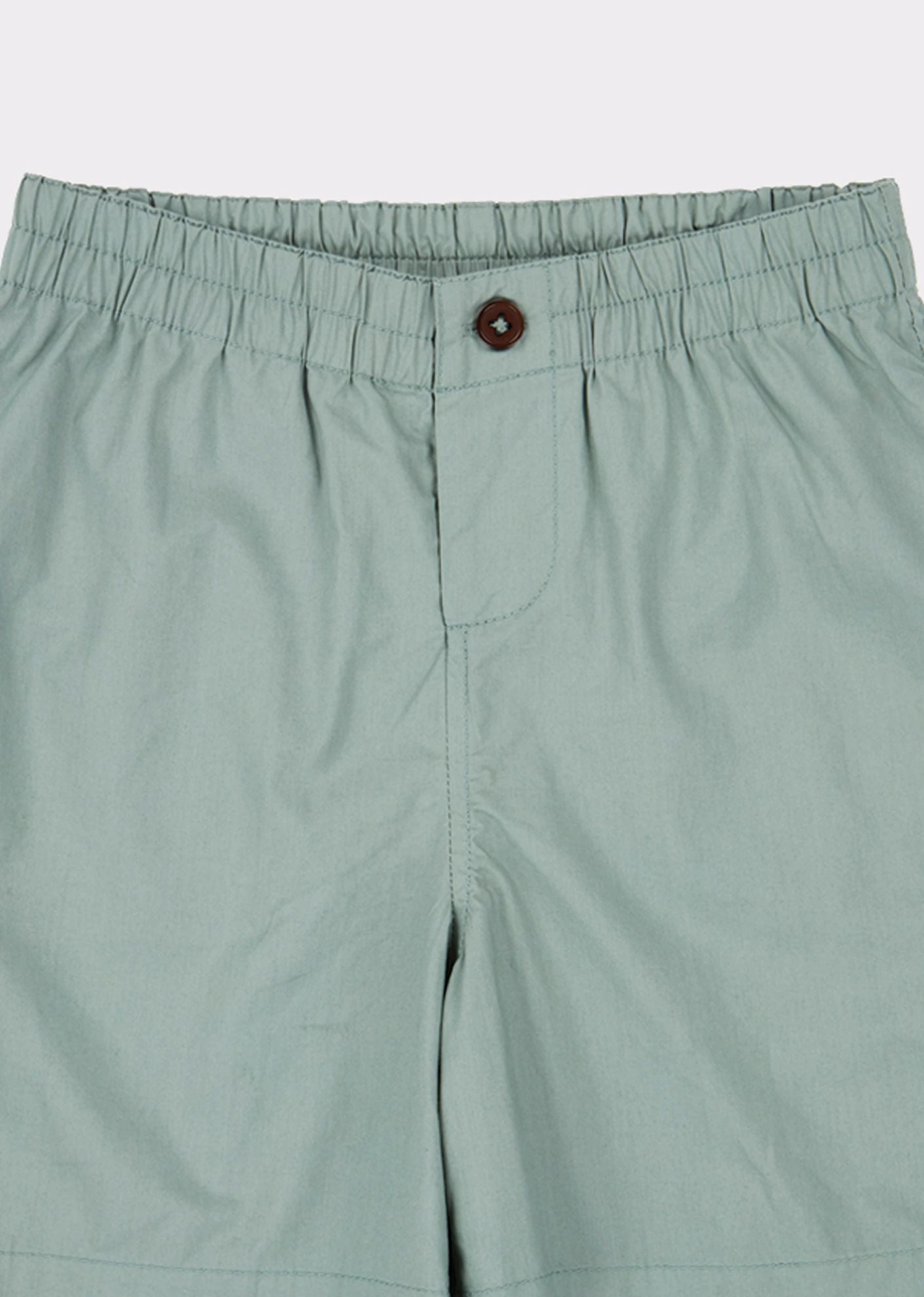 Boys Green Cotton Shorts