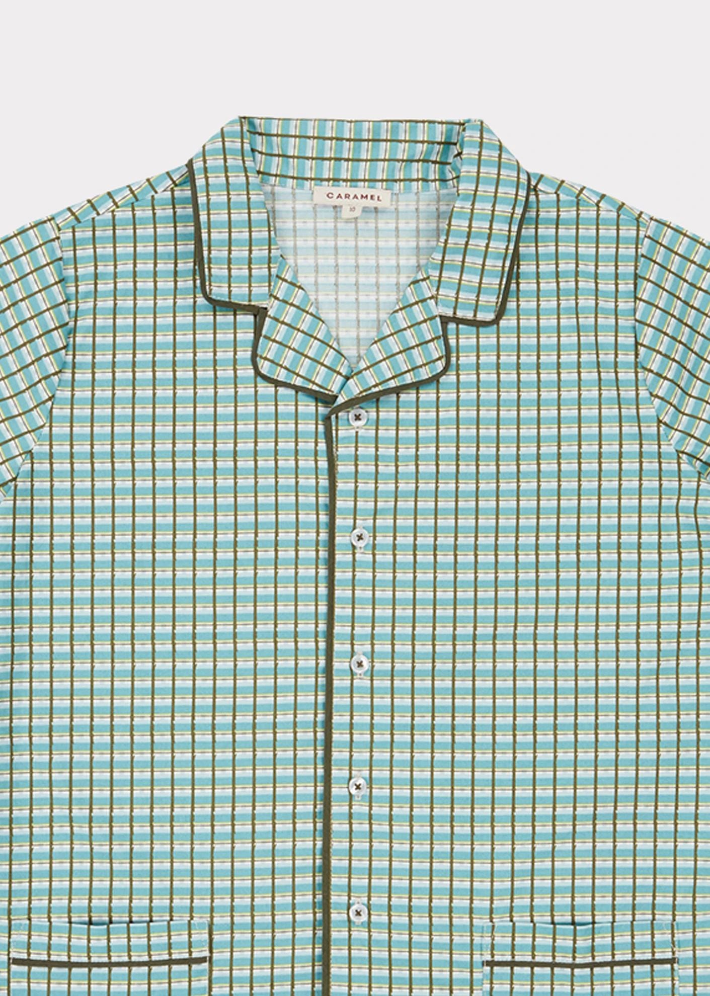 Boys Green Check Cotton Shirt