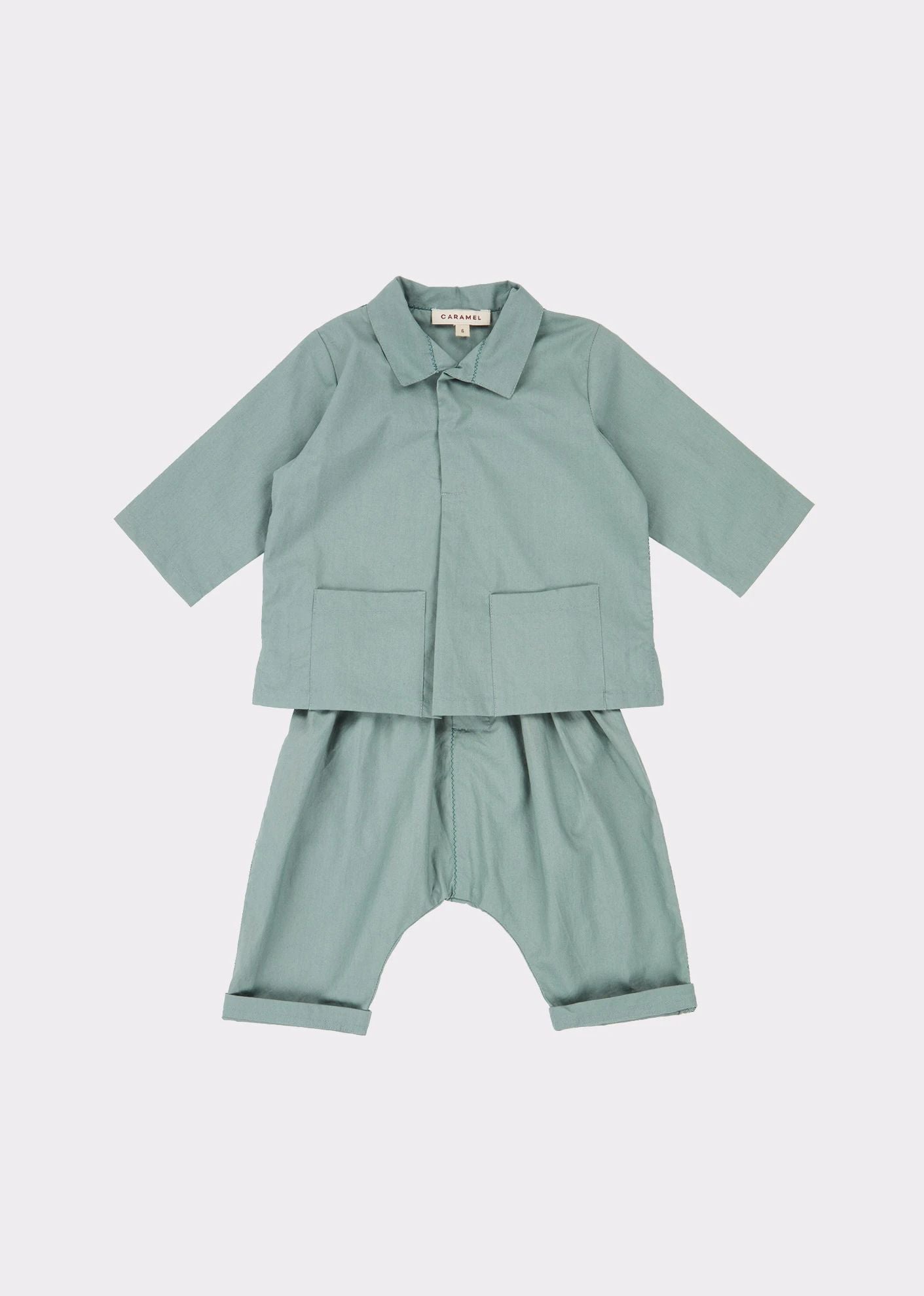 Baby Boys Green Cotton Set