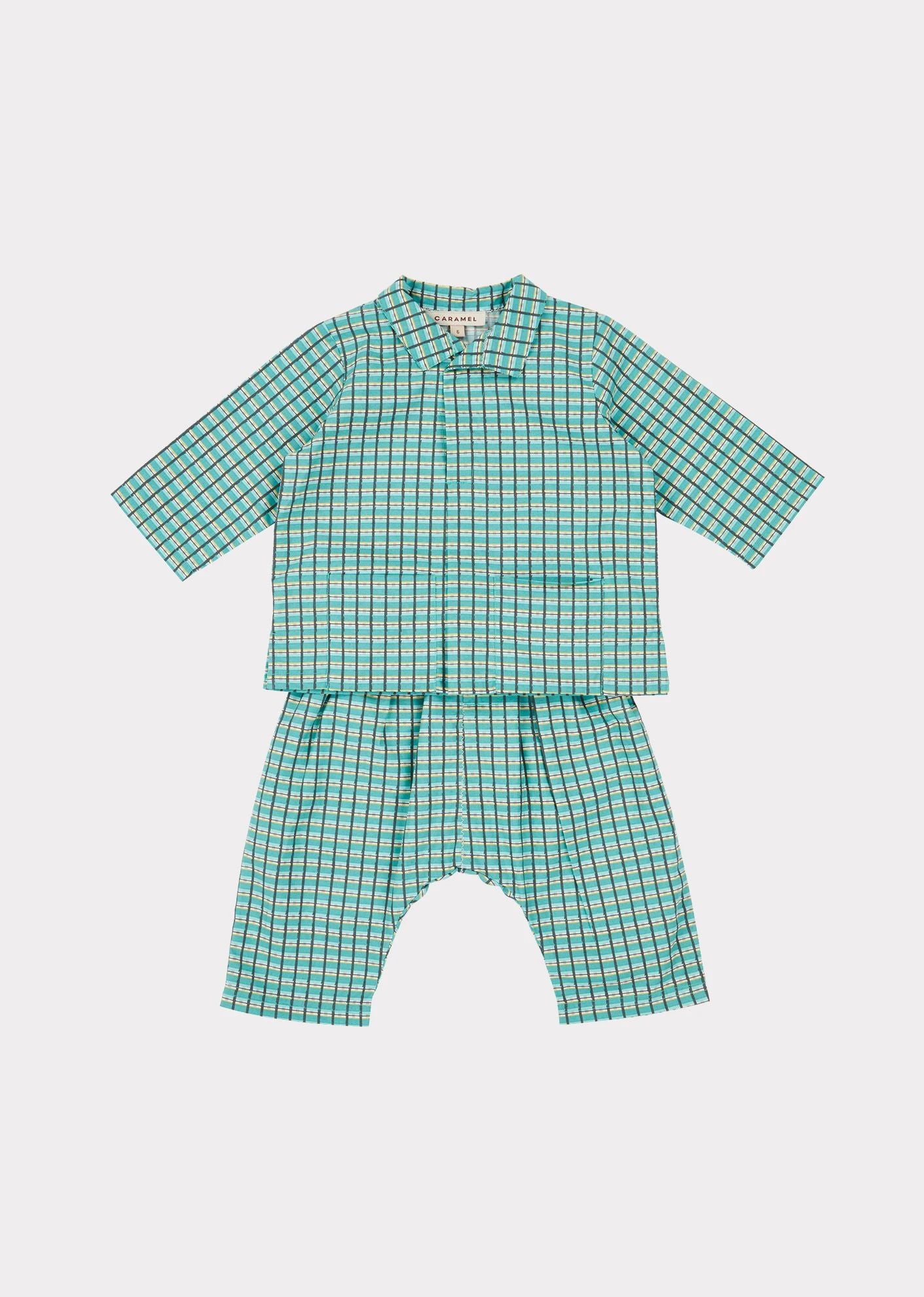 Baby Boys & Girls Green Check Cotton Set