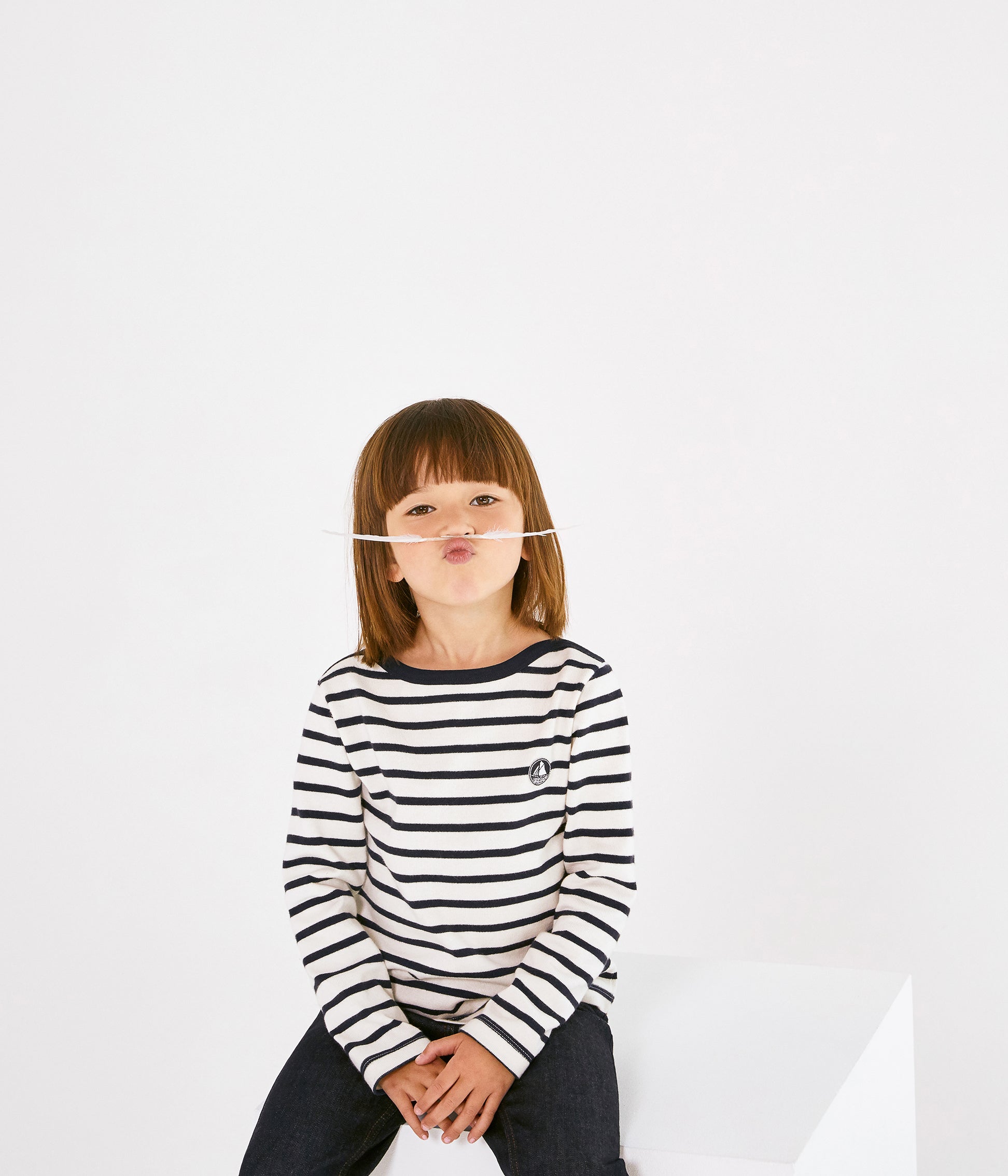 Boys & Girls White & Black Cotton T-shirt