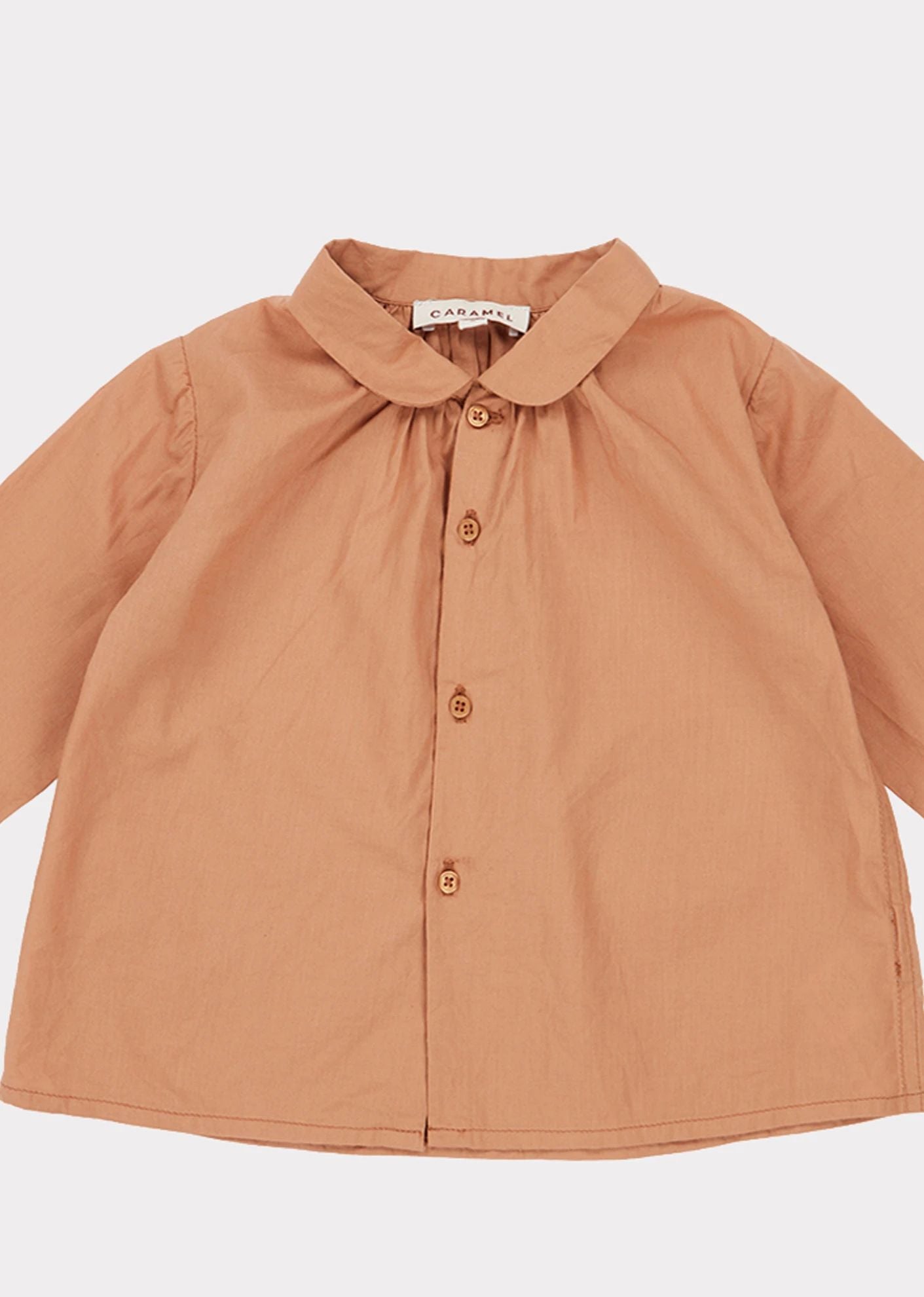 Baby Girls Caramel Cotton Shirt