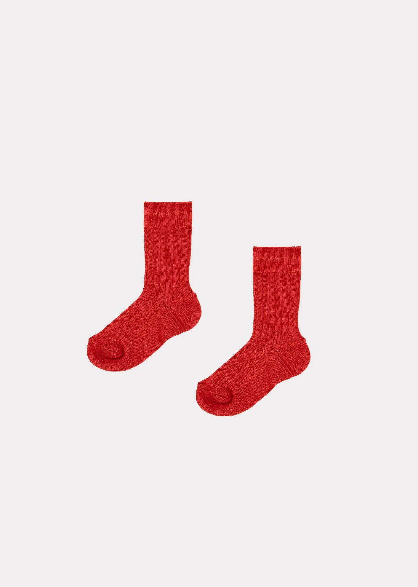 Baby Boys & Girls Red Cotton Socks