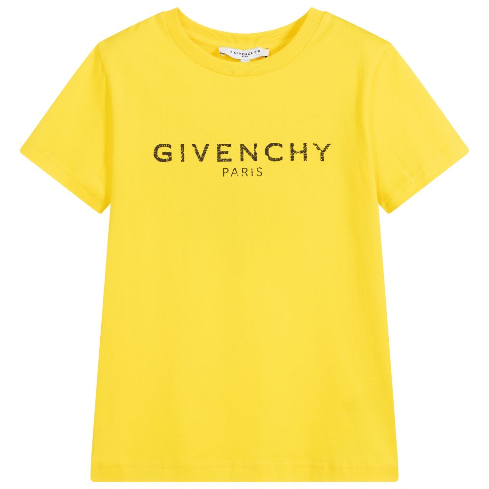 Boys Yellow Logo Cotton T-shirt