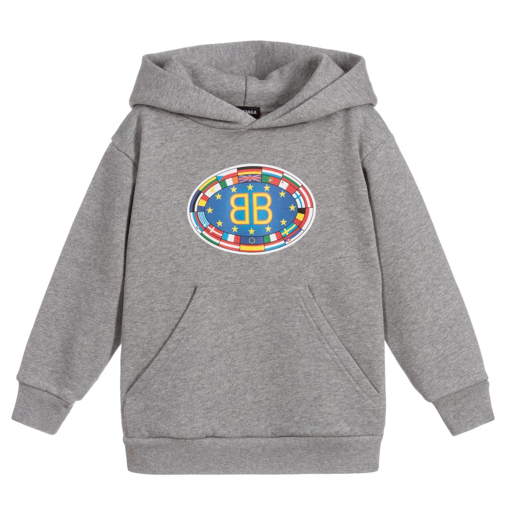 Boys & Girls Grey Flag Hooded Sweatshirt