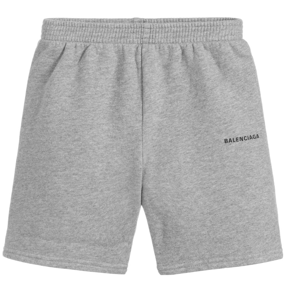 Boys Grey Logo Cotton Shorts