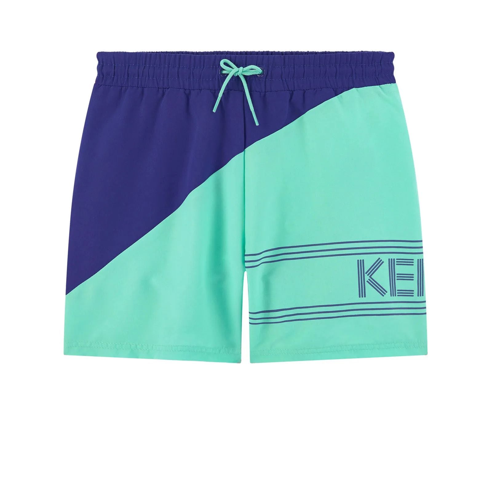 Boys Green & Blue Logo Swim Shorts