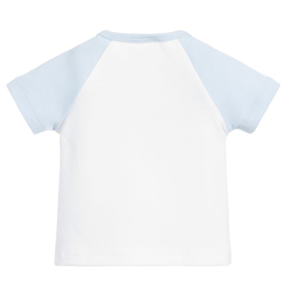 Baby Boys White Cotton T-shirt