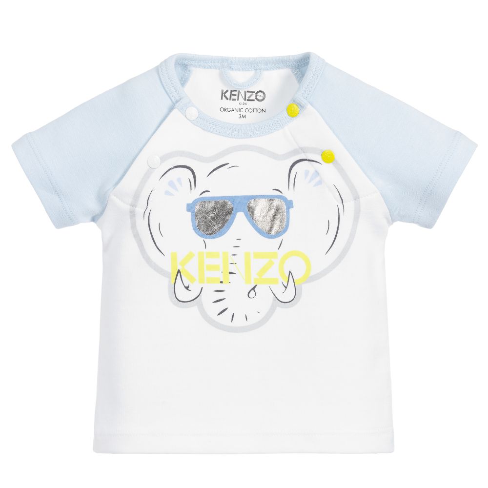 Baby Boys White Cotton T-shirt