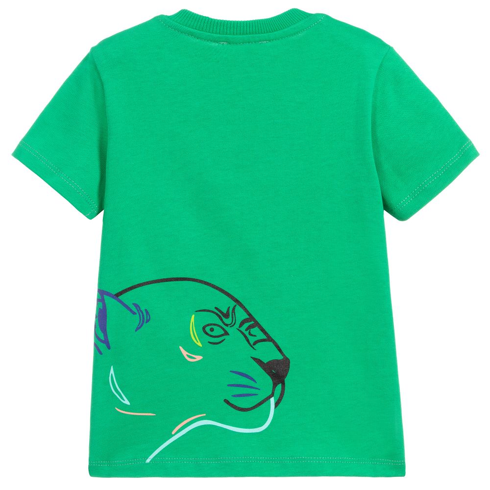 Boys Green Cotton T-shirt