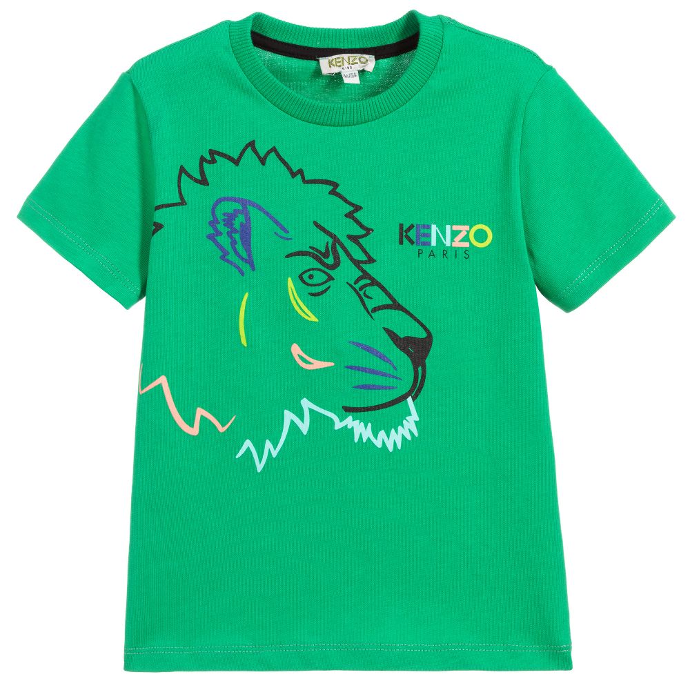 Boys Green Cotton T-shirt