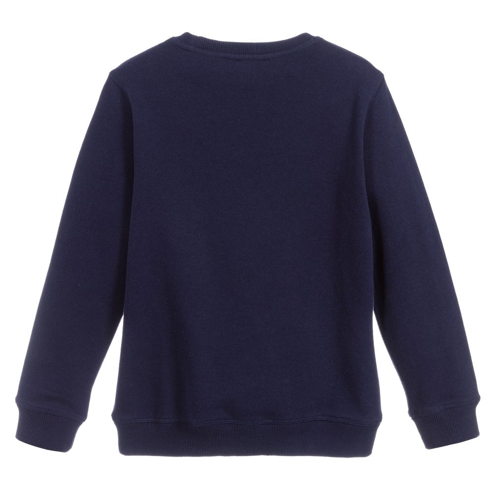 Boys Navy Tiger Cotton Sweatshirt