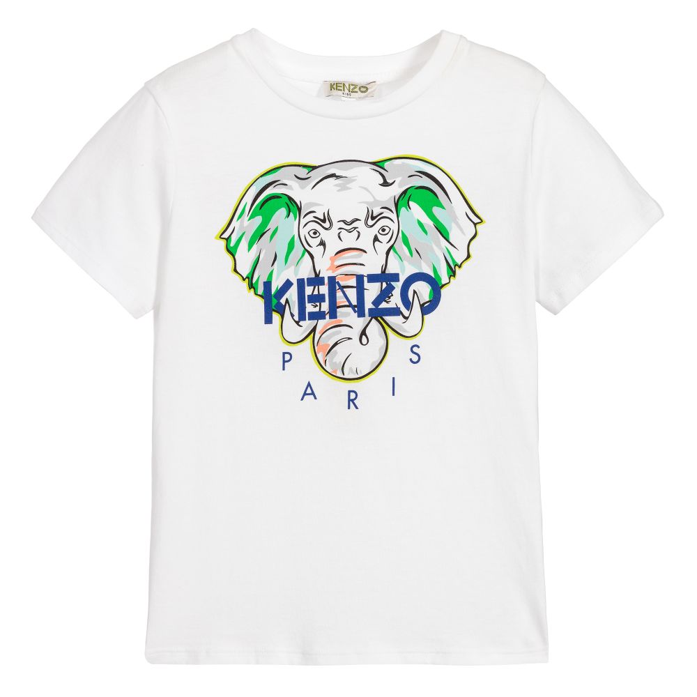 Boys White Logo Cotton T-shirt