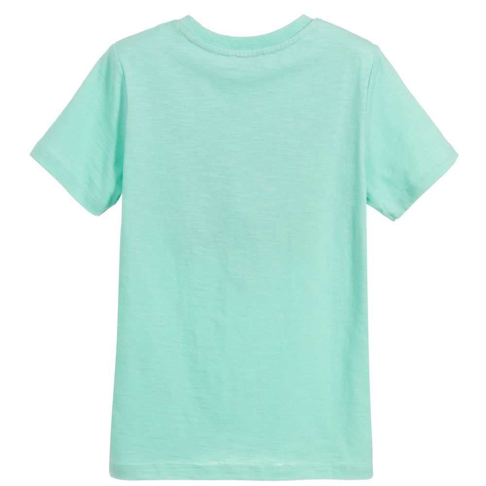 Boys Mint Green Tiger Cotton T-shirt