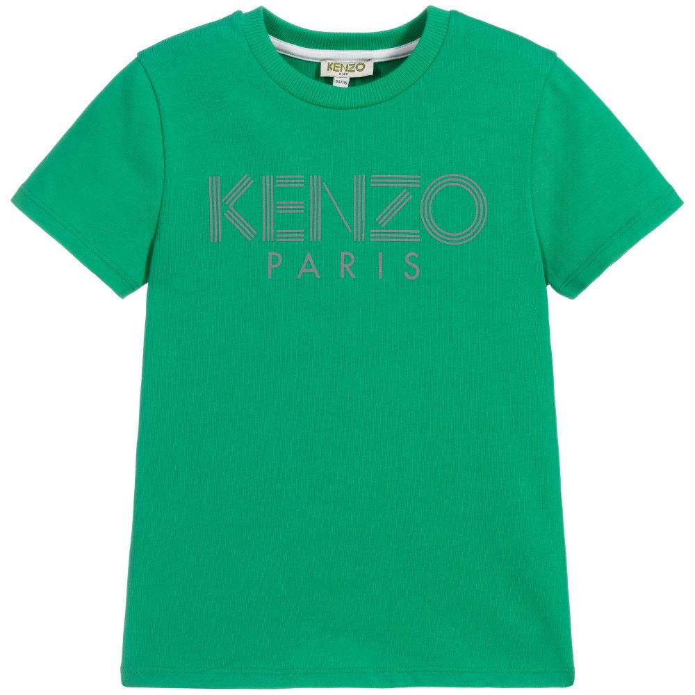 Boys Green Cotton T-shirt