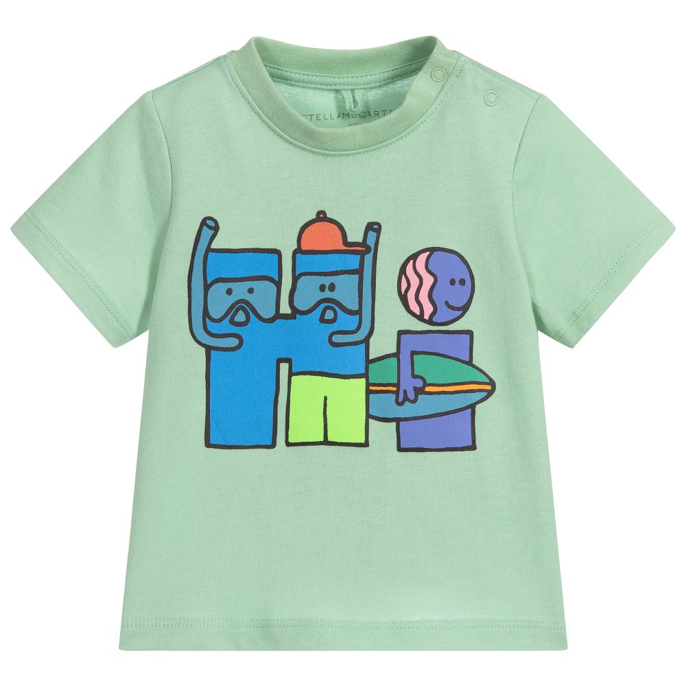 Baby Boys Mint Green Cotton T-shirt