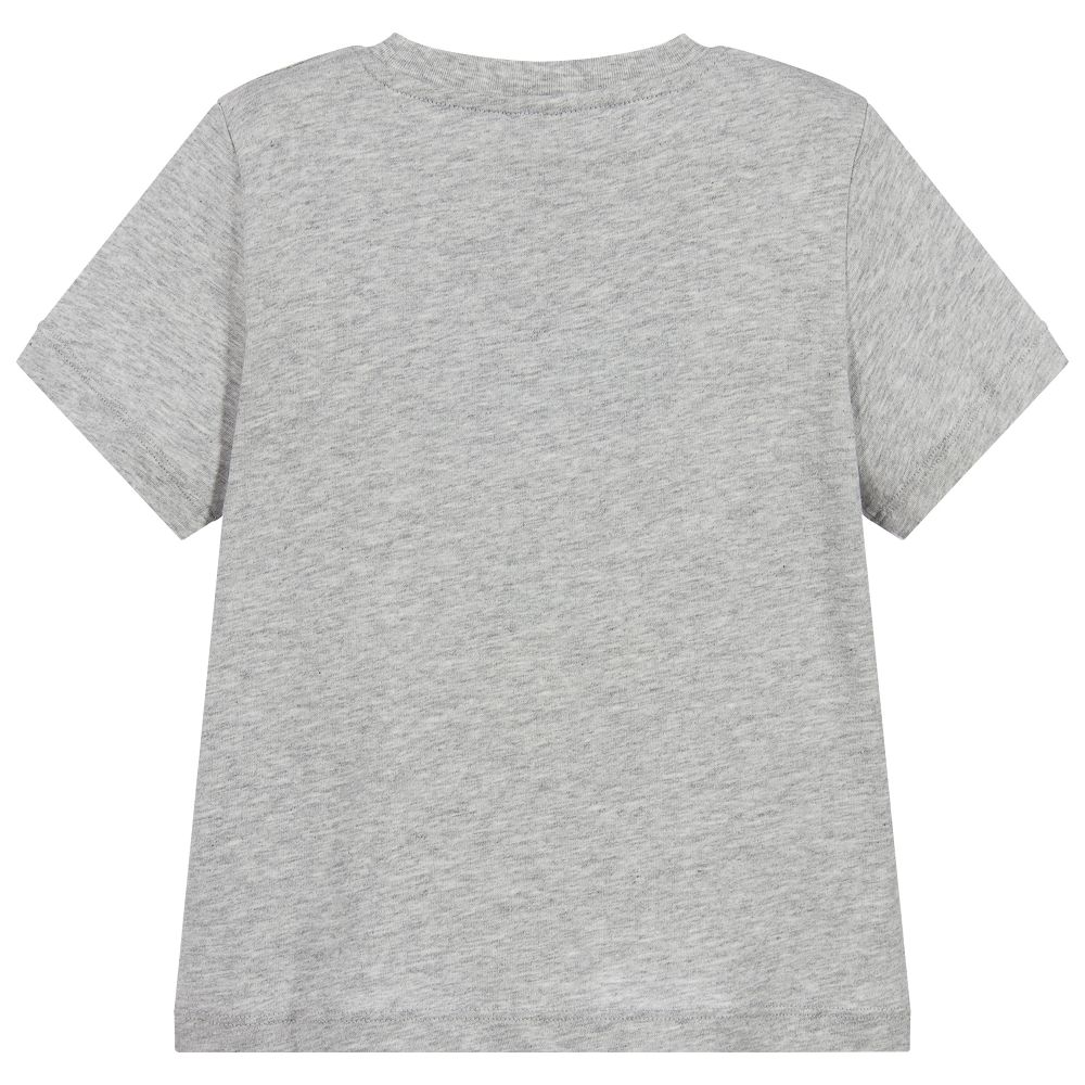 Boys Grey Logo Cotton T-shirt