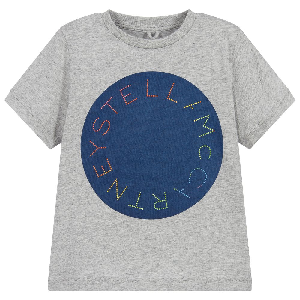 Boys Grey Logo Cotton T-shirt