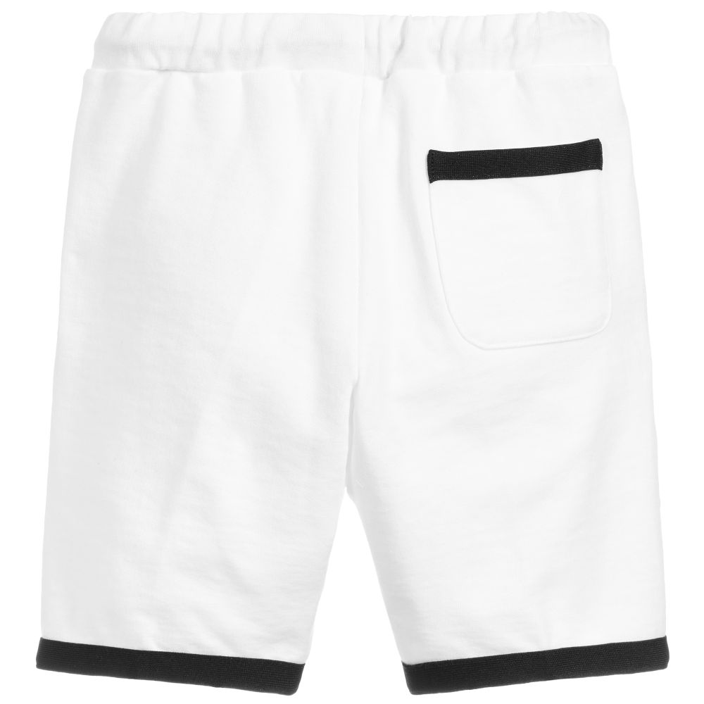 Boys White Cotton Shorts