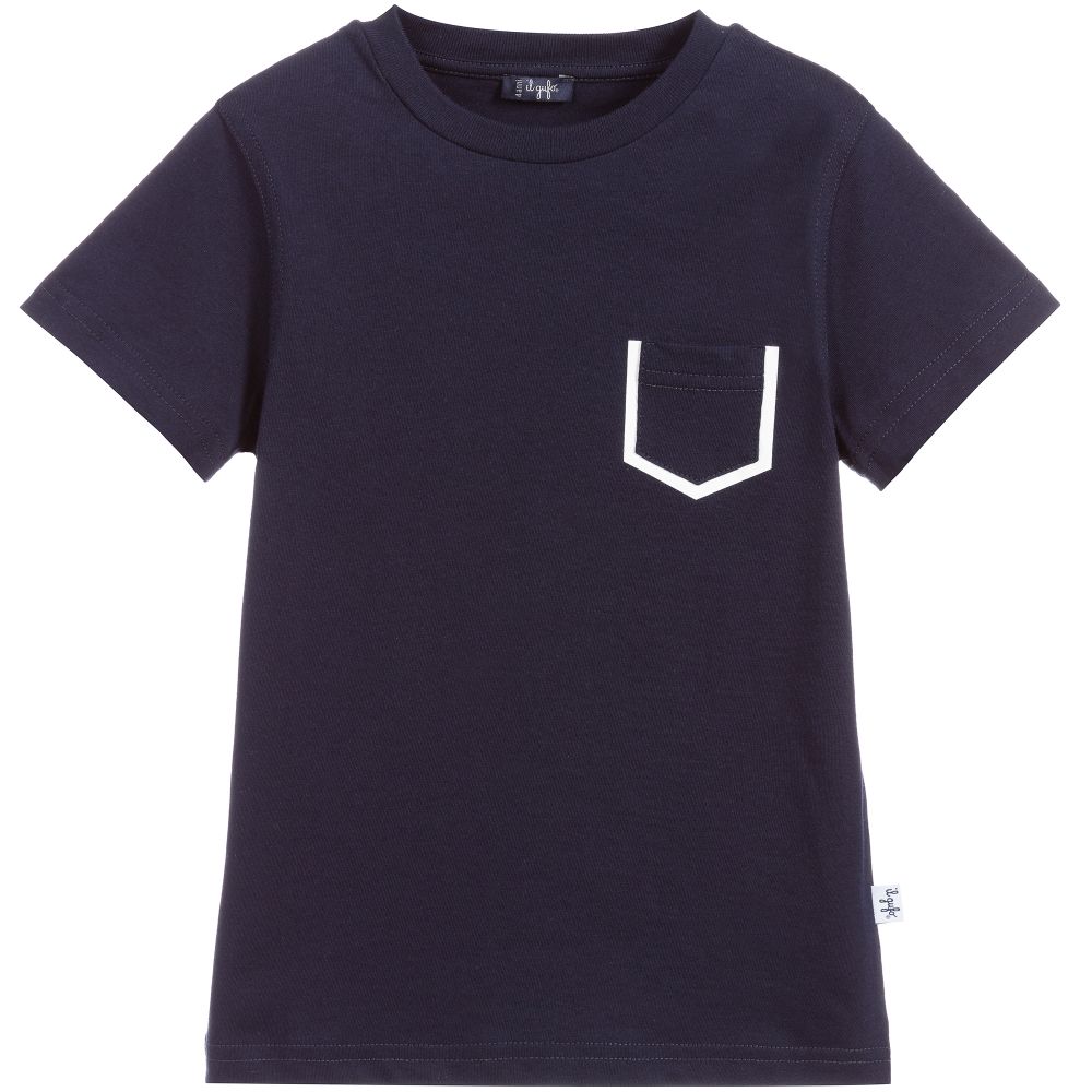 Boys & Girls Dark Blue Cotton T-shirt