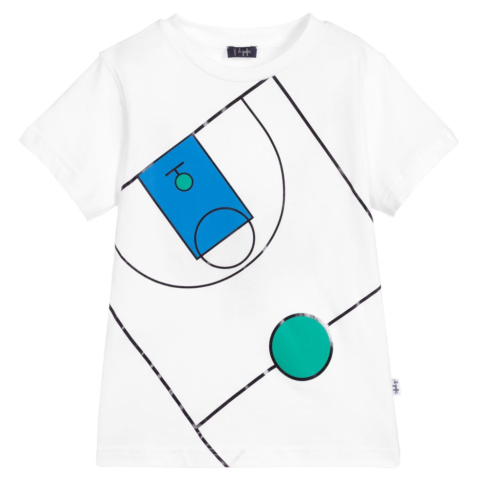 Boys White Cotton T-shirt