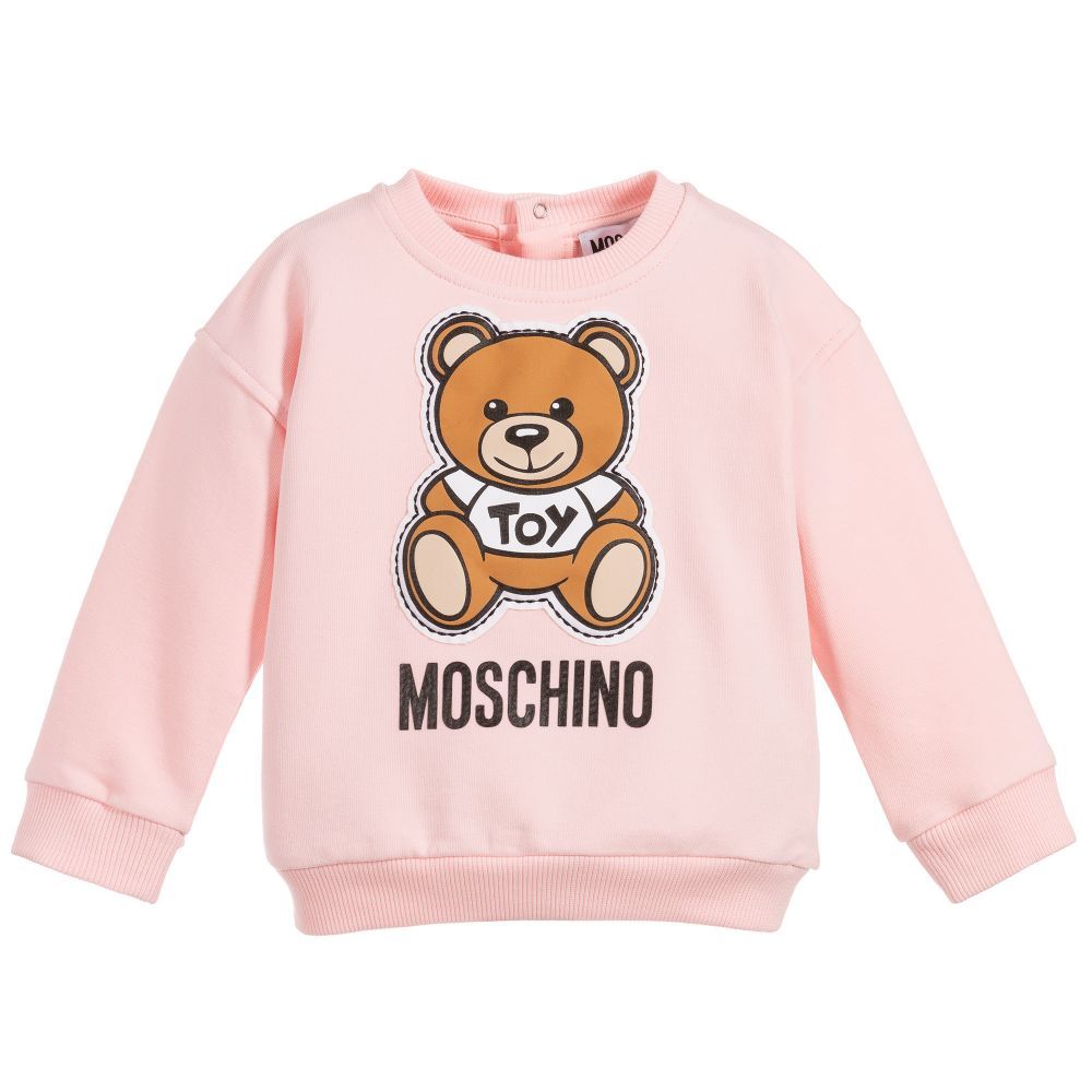 Baby Boys & Girls Pink Cotton Sweatshirt