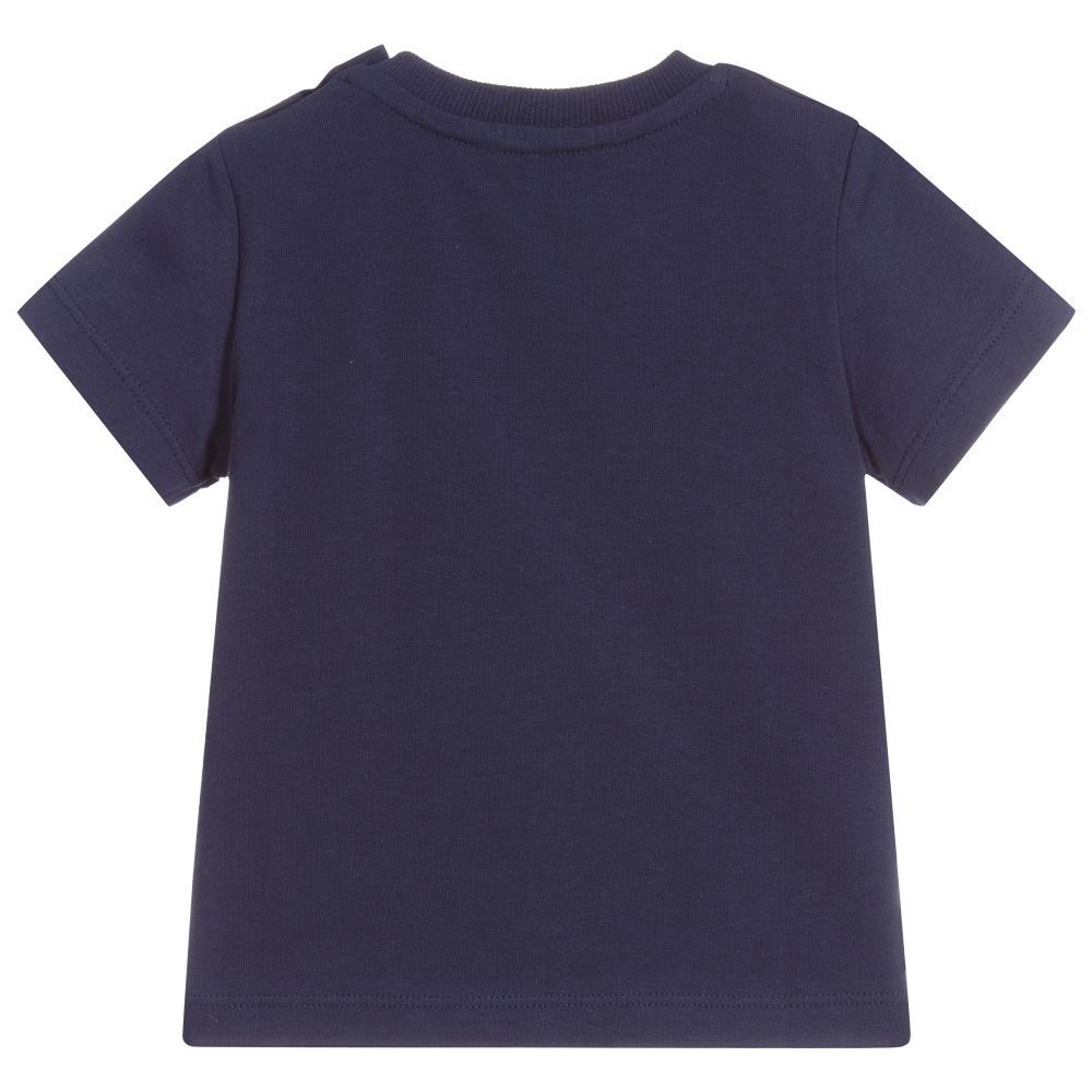 Baby Boys & Girls Navy Cotton T-shirt