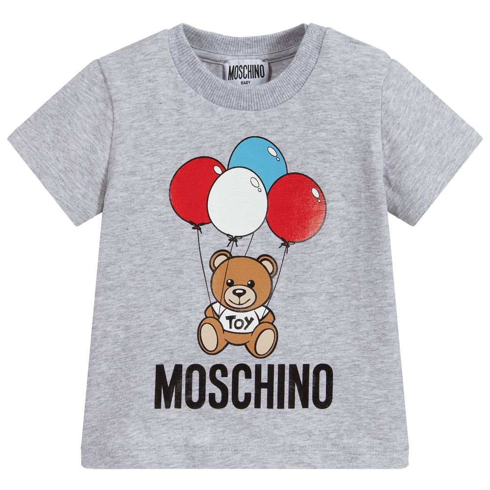 Baby Boys Grey Cotton T-shirt