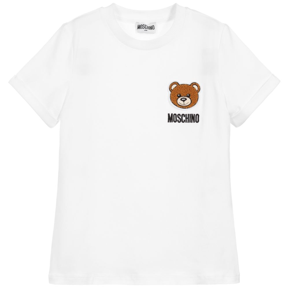 Boys & Girls White Cotton T-shirt